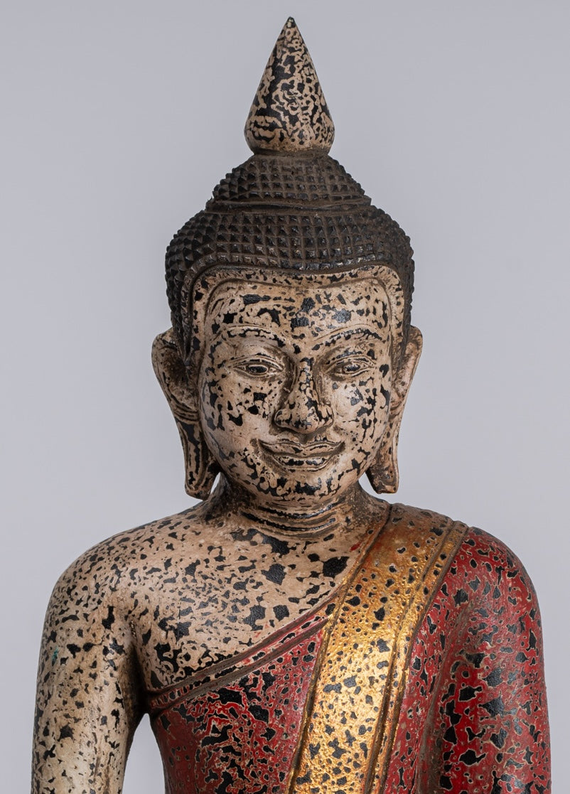 Estatua de Buda - Estatua de Buda de la Madera de Madera Asia ASIA ASIA ASIA ASIA - 34cm/14 "