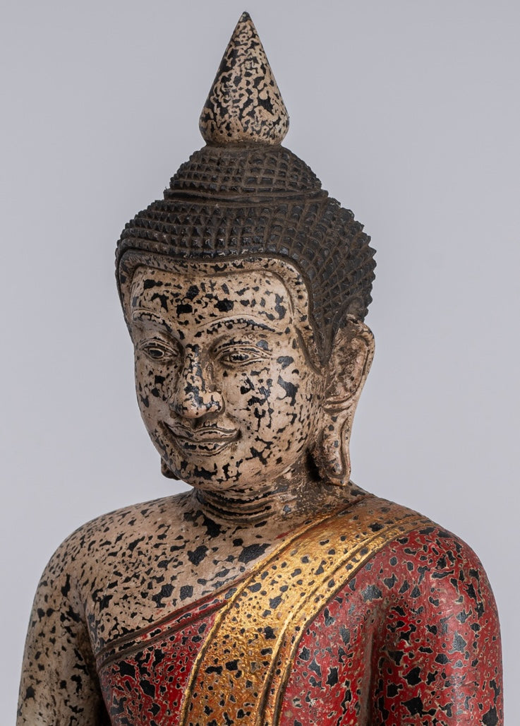 Estatua de Buda - Estatua de Buda de la Madera de Madera Asia ASIA ASIA ASIA ASIA - 34cm/14 "