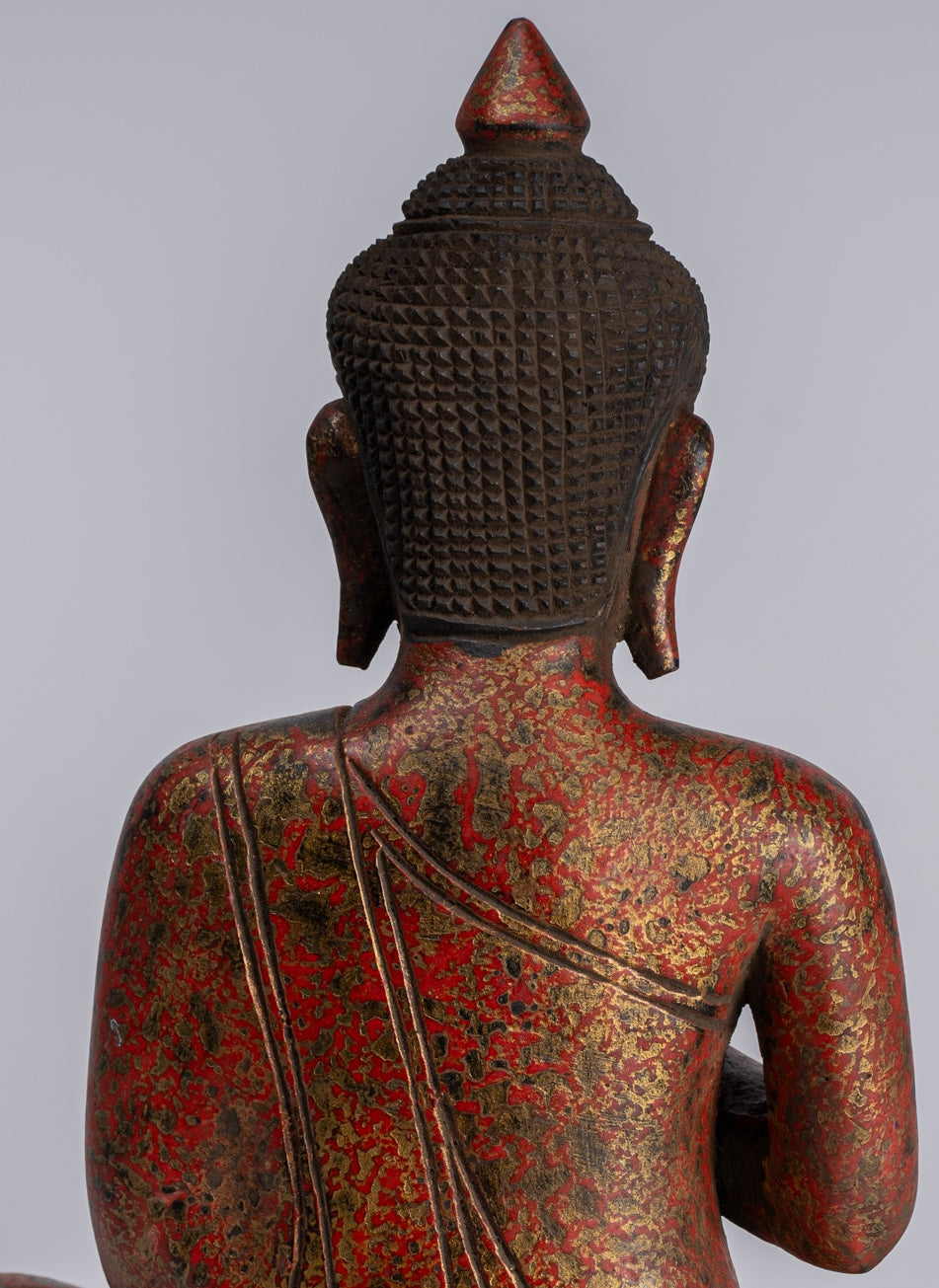 Statue Buddha - Antique Khmer in stile Khmer Cambogia STATUE BUDDHA BUDDHA Insegnamento Mudra - 31 cm/12 "