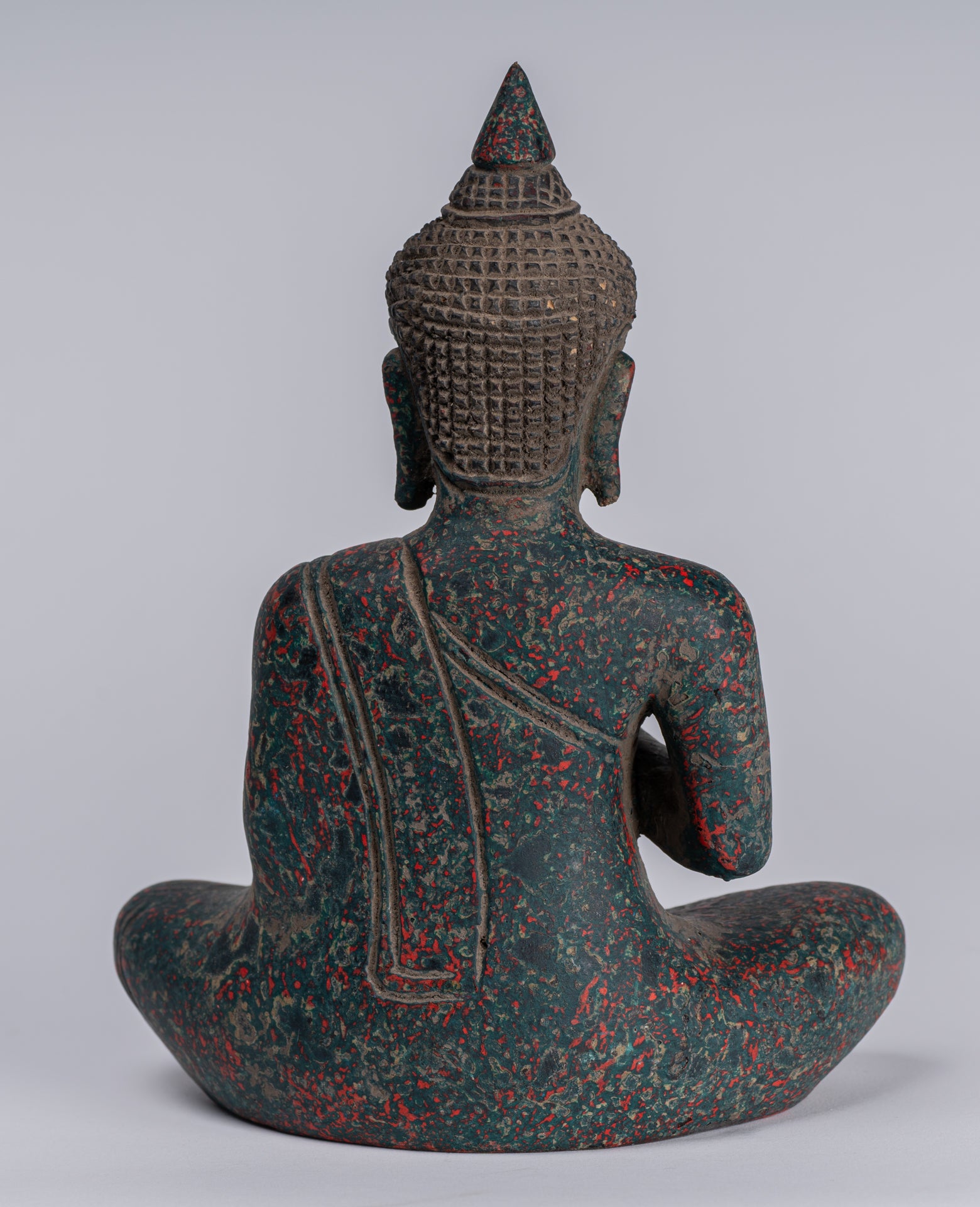 Statue di Buddha - Antique Khmer in stile Cambogia Statue Buddha seduta Insegnamento Mudra - 20 cm/8 "