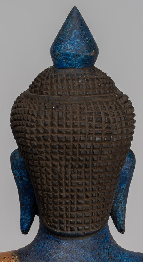 Buddha Sculpture - Antique Khmer in stile Khmer Legno Buddha Statua Dhyana Meditazione Mudra - 46 cm/18 "