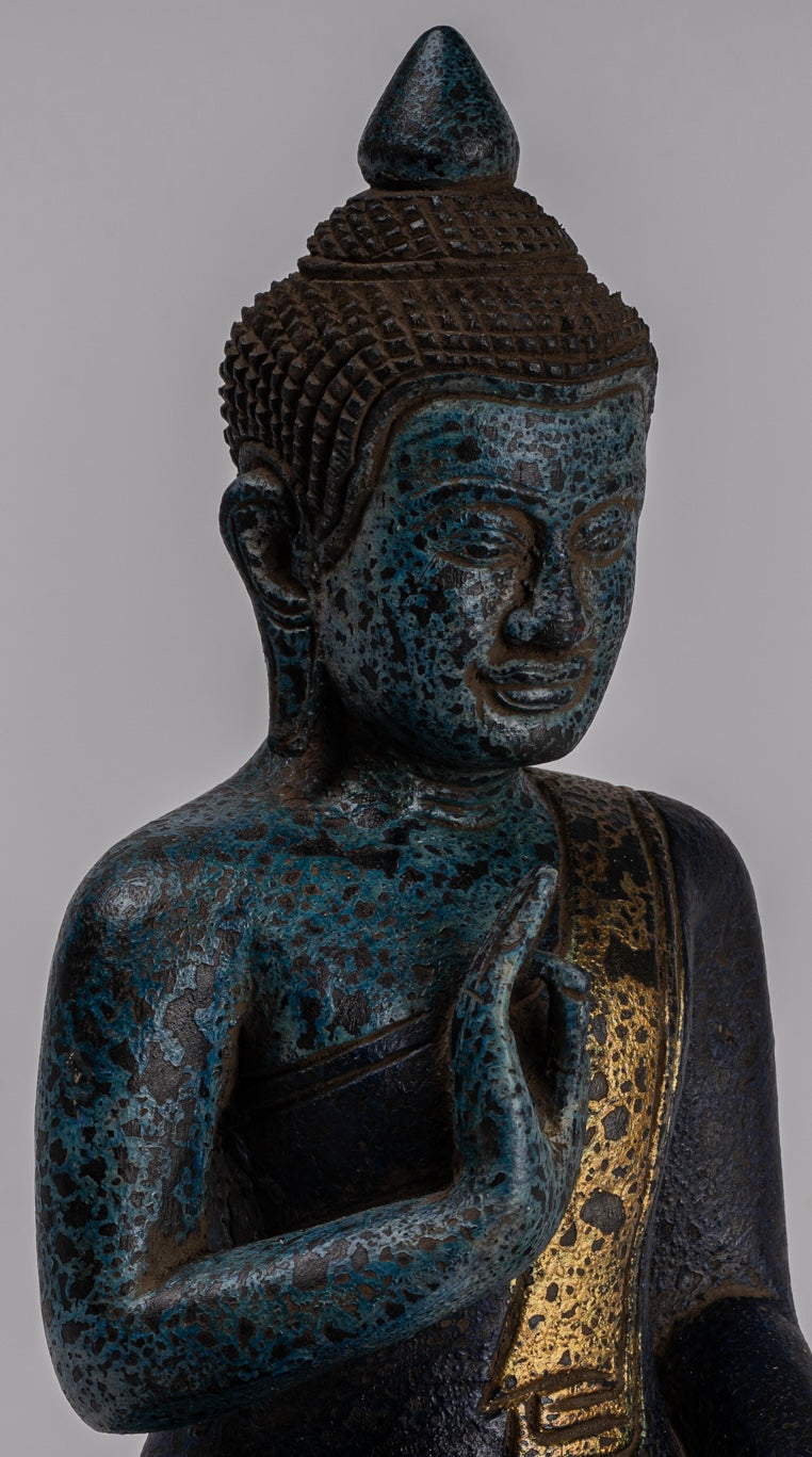 Statue Buddha - Antique Khmer in stile Khmer Cambogia STATUE BUDDHA BUDDHA Insegnamento Mudra - 31 cm/12 "
