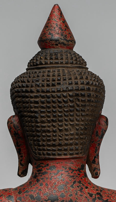Statue Buddha - Antique Khmer in stile Cambogia Statue Buddha seduta Insegnamento Mudra - 40 cm/16 "