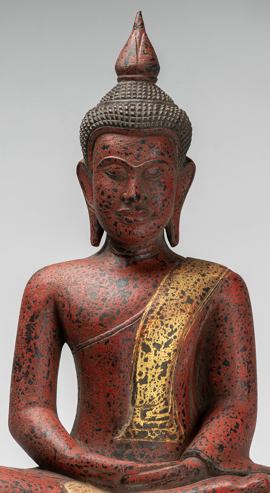 Statua Buddha - Antique Khmer Style SE Asia Meditazione in legno Statua Buddha - 53 cm/21 "