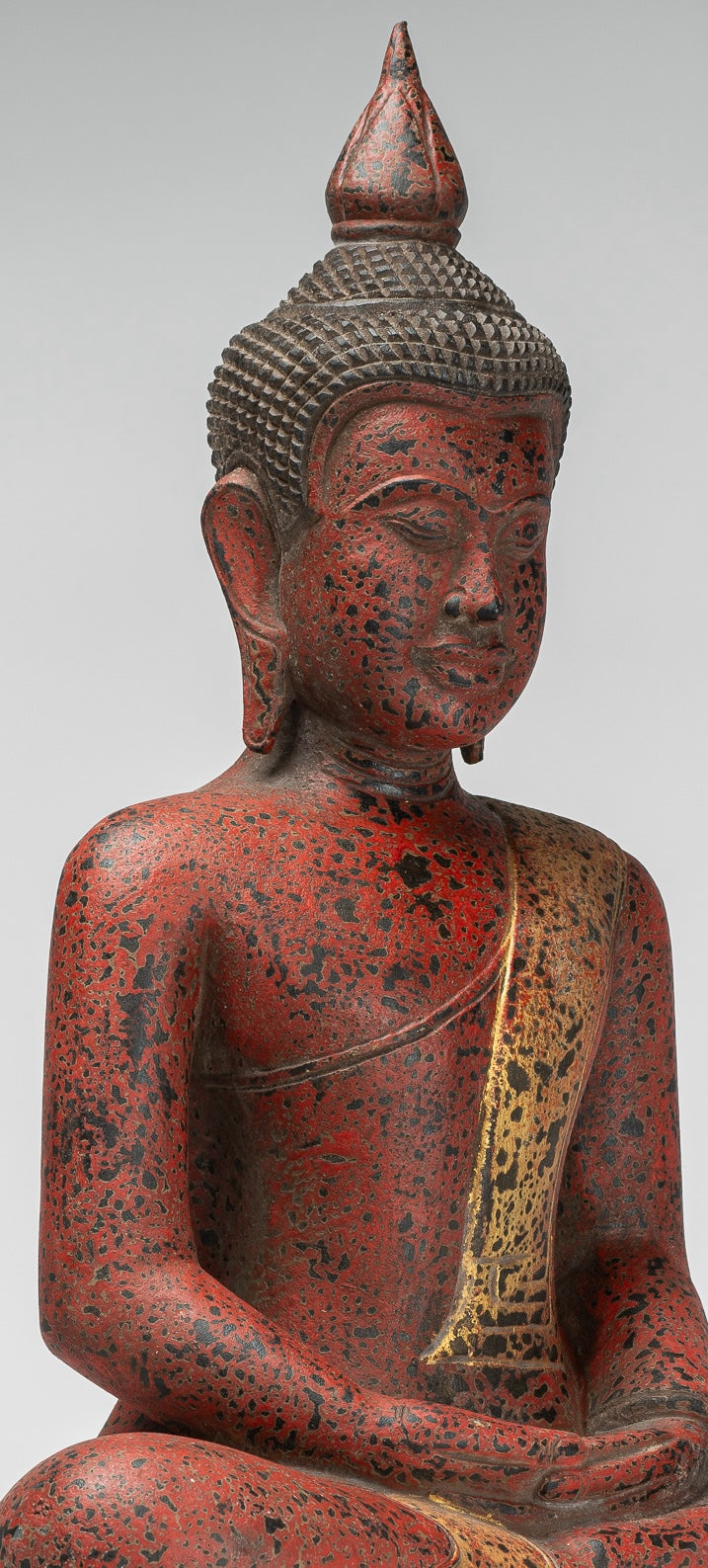 Statua Buddha - Antique Khmer Style SE Asia Meditazione in legno Statua Buddha - 53 cm/21 "