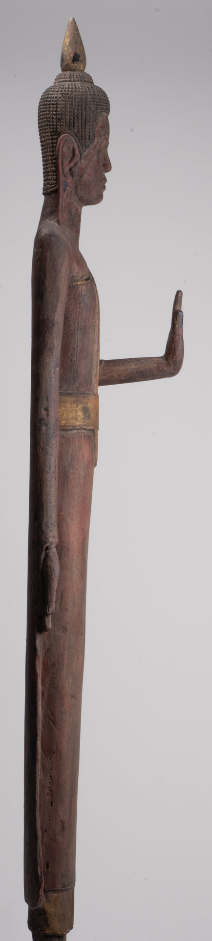 Gran estatua de Buda - Estatua de Buda de Buda de Madera de estilo antiguo de estilo jemer - 163 cm/65 "