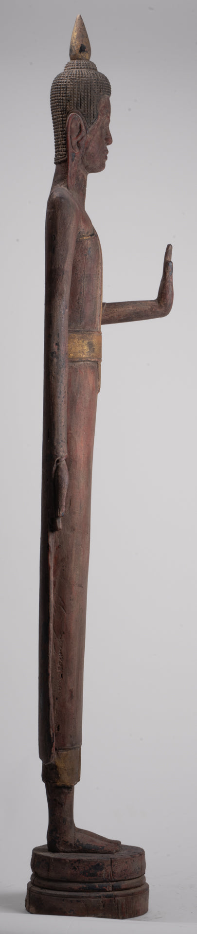 Gran estatua de Buda - Estatua de Buda de Buda de Madera de estilo antiguo de estilo jemer - 163 cm/65 "