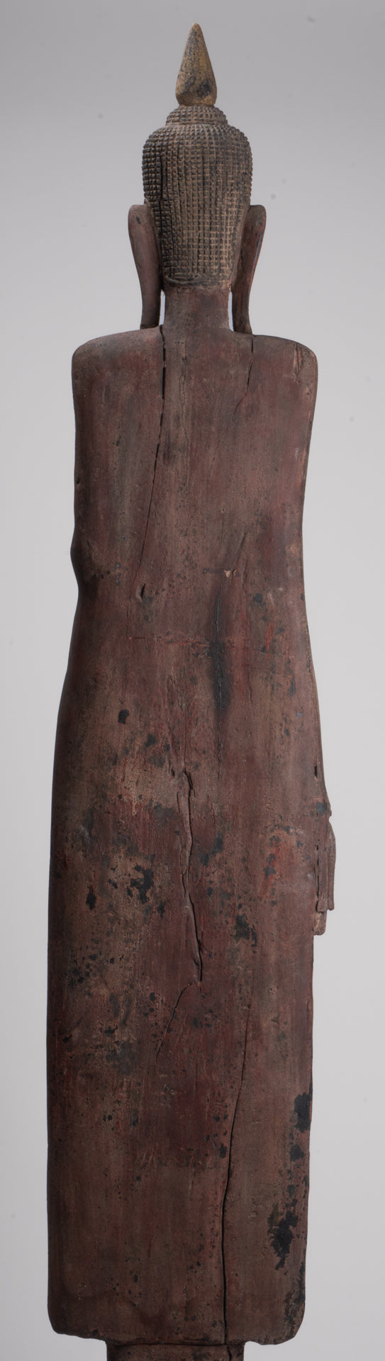 Gran estatua de Buda - Estatua de Buda de Buda de Madera de estilo antiguo de estilo jemer - 163 cm/65 "