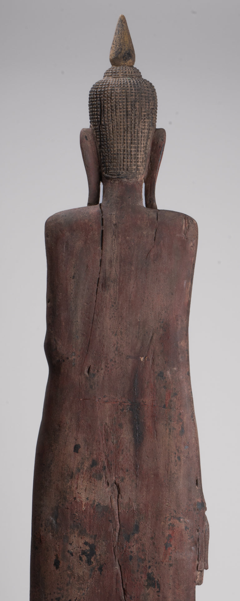 Gran estatua de Buda - Estatua de Buda de Buda de Madera de estilo antiguo de estilo jemer - 163 cm/65 "