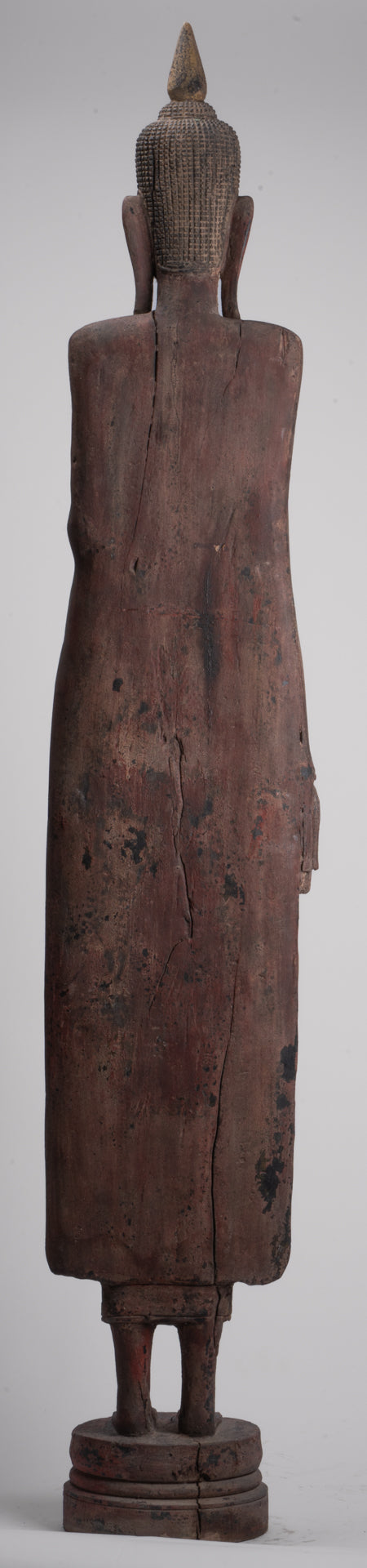 Gran estatua de Buda - Estatua de Buda de Buda de Madera de estilo antiguo de estilo jemer - 163 cm/65 "