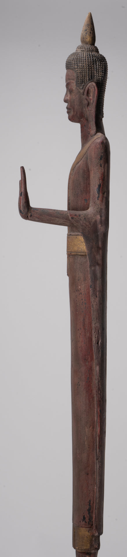 Gran estatua de Buda - Estatua de Buda de Buda de Madera de estilo antiguo de estilo jemer - 163 cm/65 "