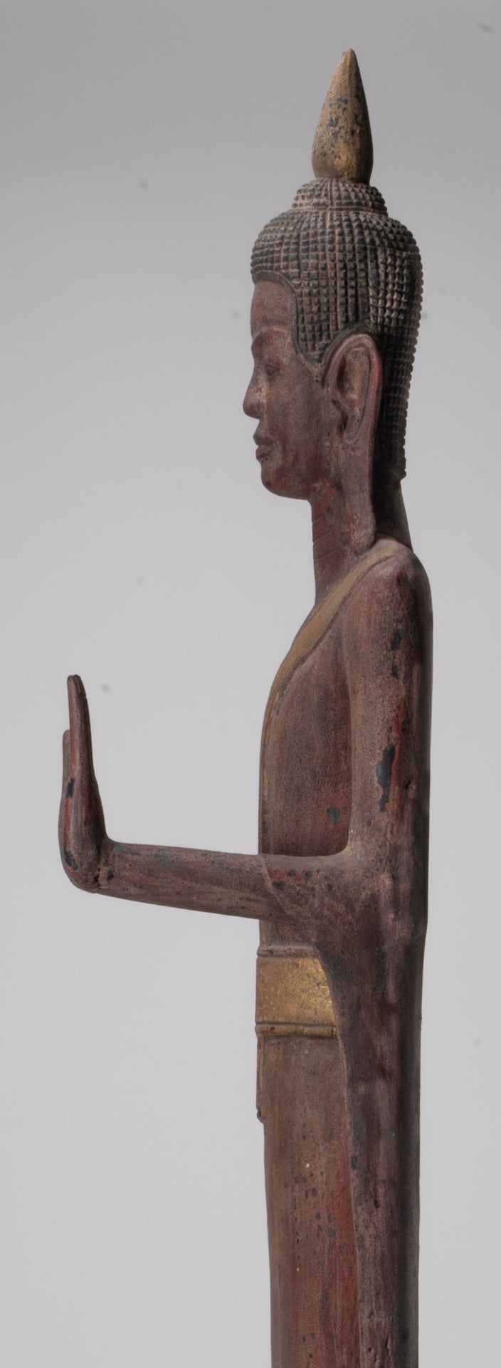 Gran estatua de Buda - Estatua de Buda de Buda de Madera de estilo antiguo de estilo jemer - 163 cm/65 "