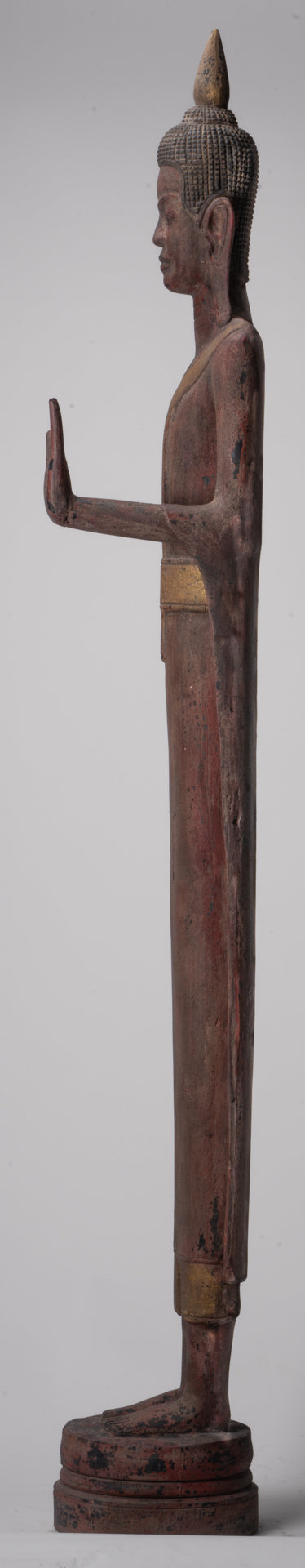 Gran estatua de Buda - Estatua de Buda de Buda de Madera de estilo antiguo de estilo jemer - 163 cm/65 "