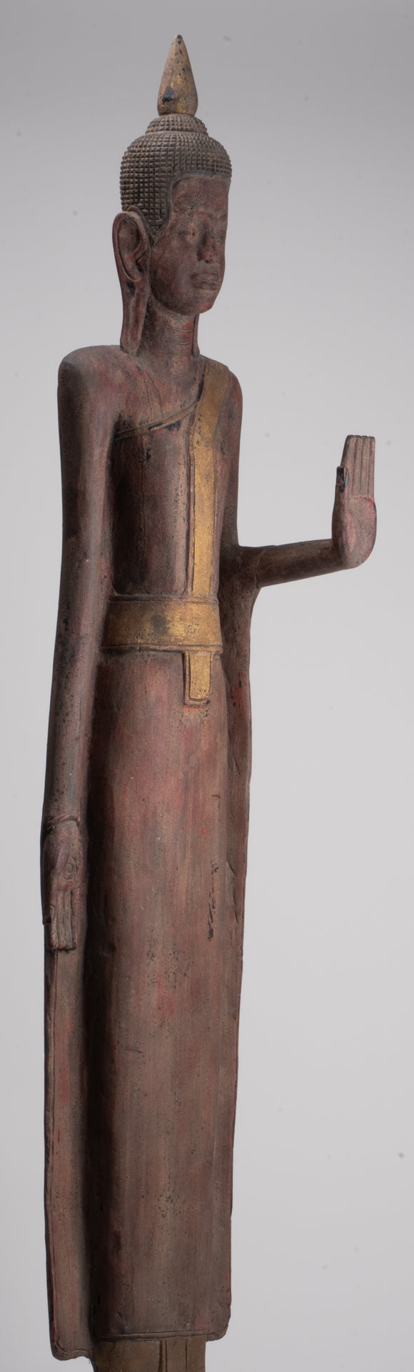 Gran estatua de Buda - Estatua de Buda de Buda de Madera de estilo antiguo de estilo jemer - 163 cm/65 "