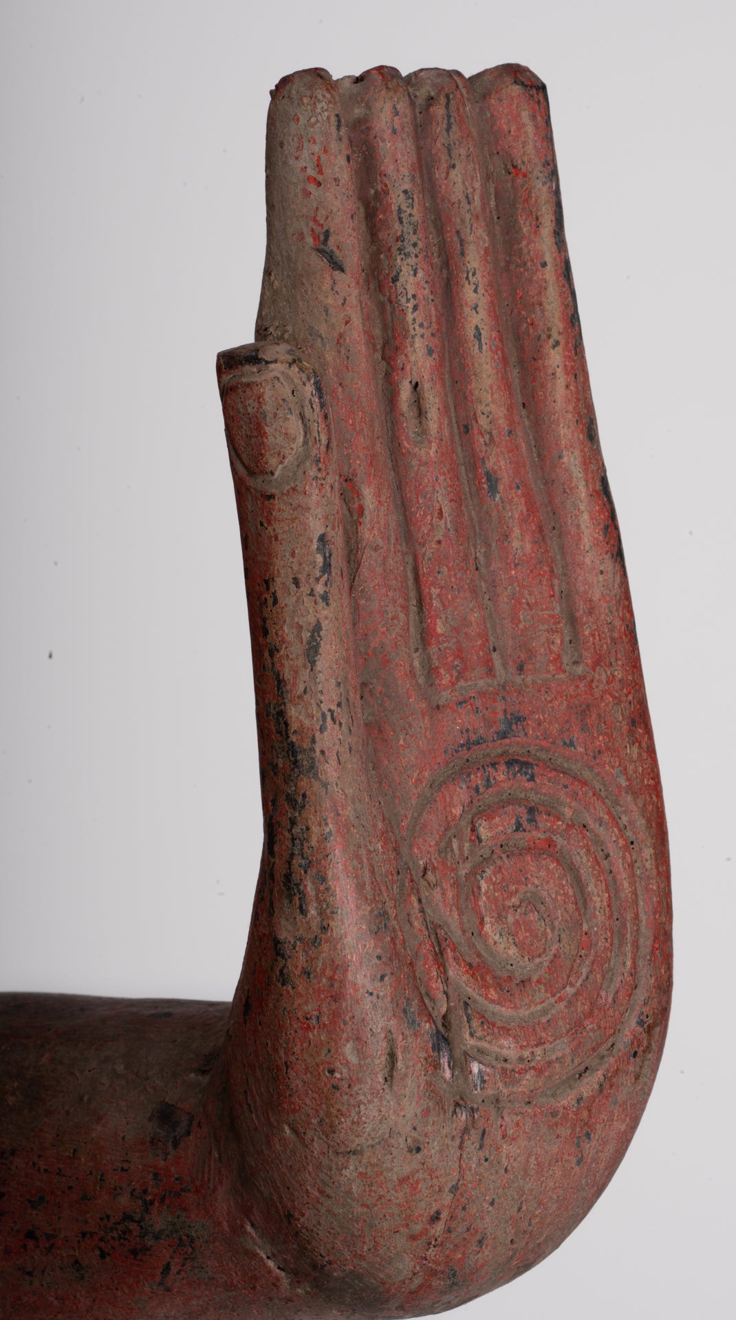 Large Buddha Statue - Antique Khmer Style Wood Standing Protection Monday Buddha Statue - 174cm/70"