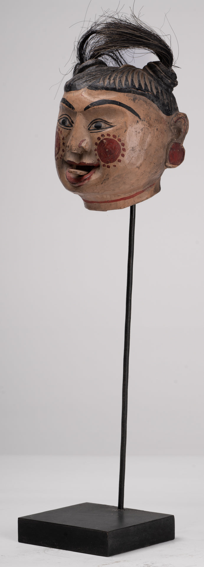 Antique Puppet Statue - Antique Burmese Style Painted Wood Puppet Head - 43cm/14"