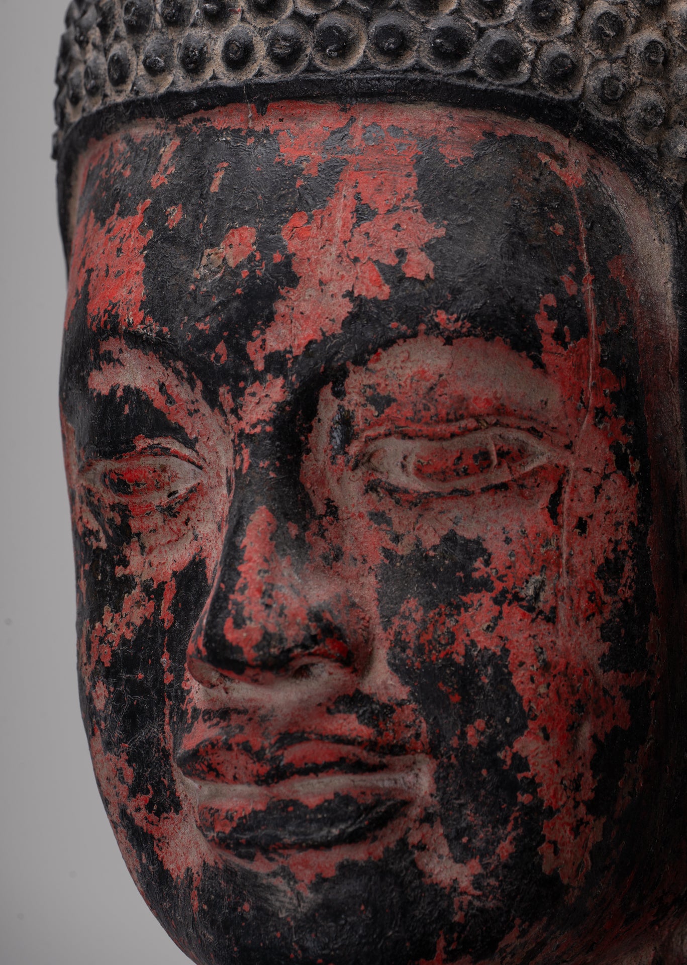 Large Buddha Statue - Antique Khmer Style Wood Standing Protection Monday Buddha Statue - 164cm/66"