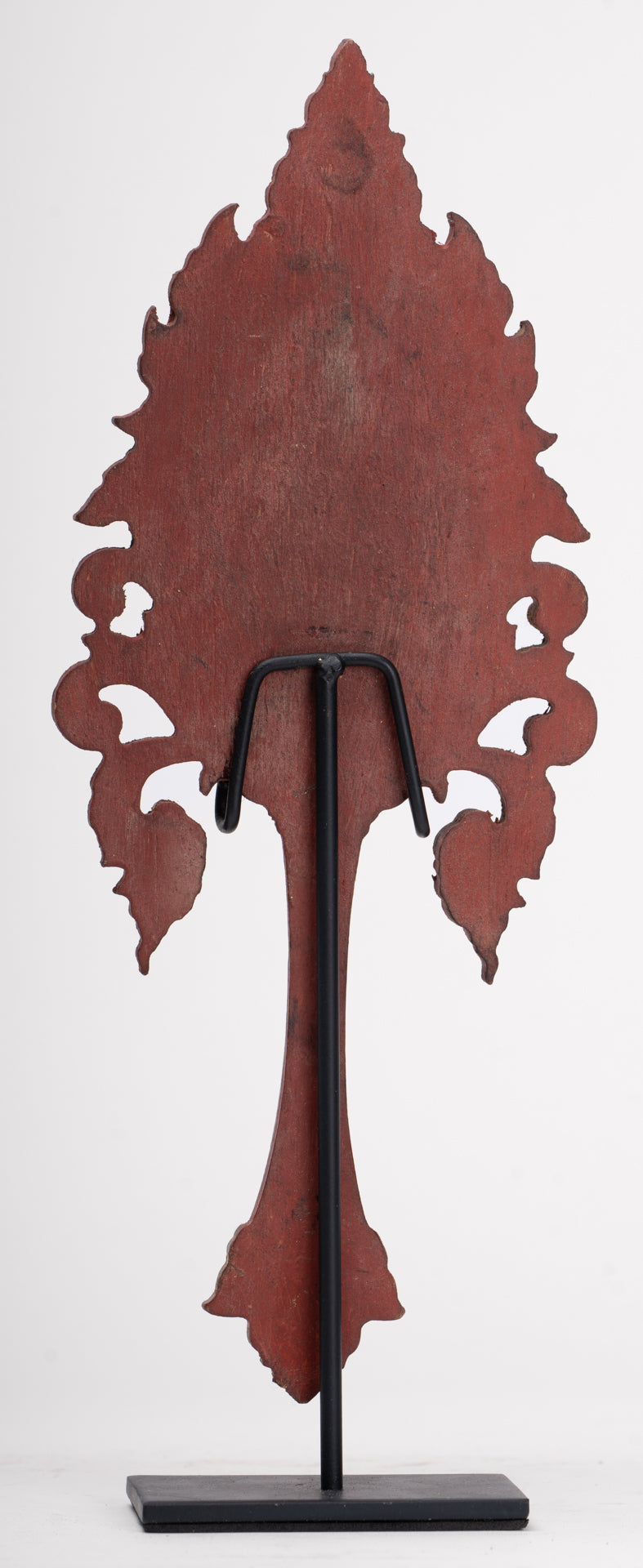 Antique Thai Style Wood Devotional Buddha Fan - 28cm/11"