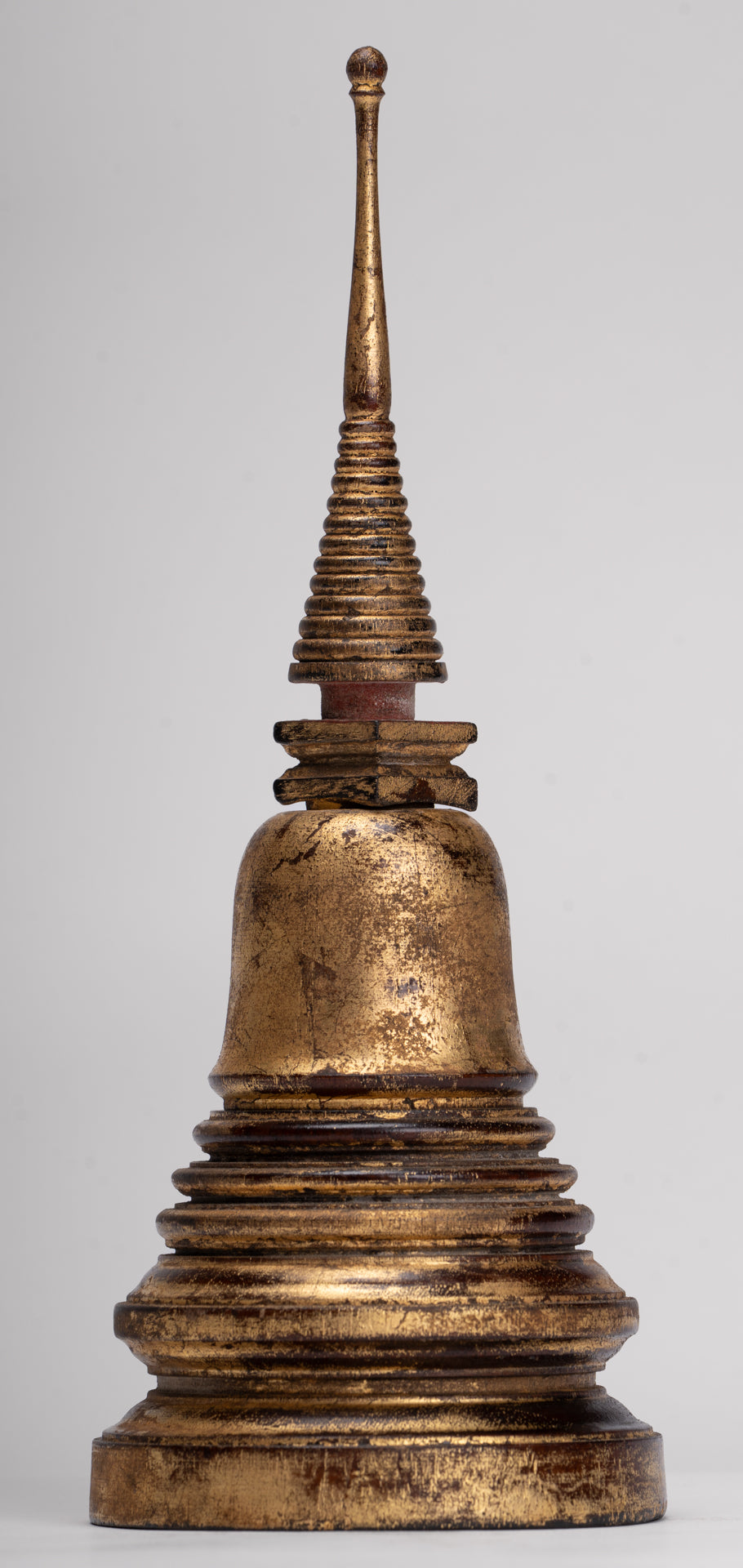Buddhist Stupa - Antique Thai Style Wood Nirvana Stupa or Chedis - 26cm/10"