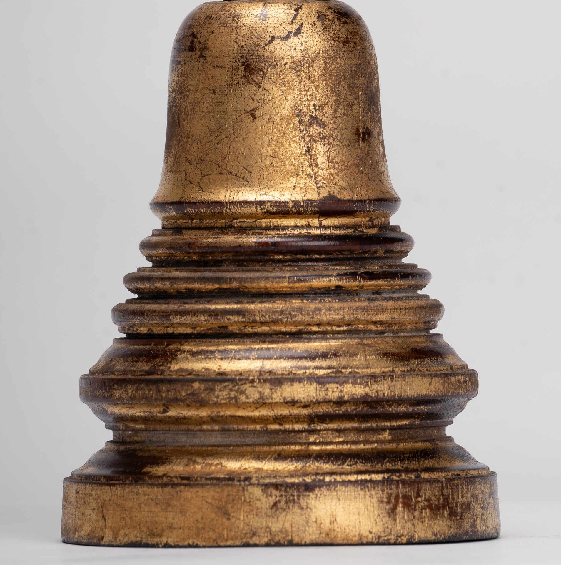 Buddhist Stupa - Antique Thai Style Wood Nirvana Stupa or Chedis - 26cm/10"