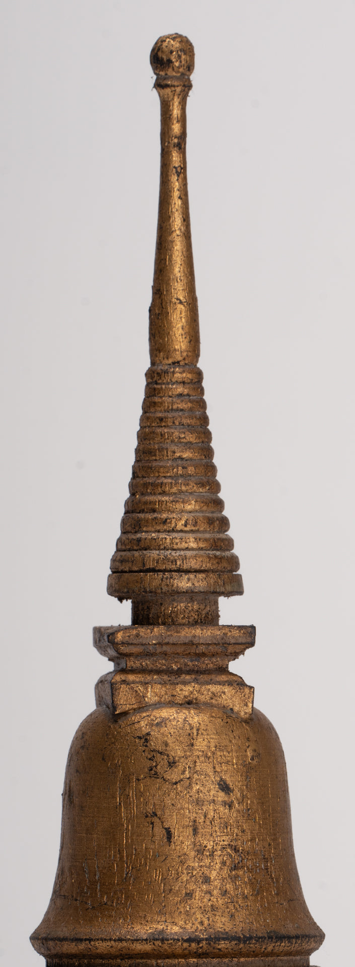 Buddhist Stupa - Antique Thai Style Wood Nirvana Stupa or Chedis  - 20cm/8"