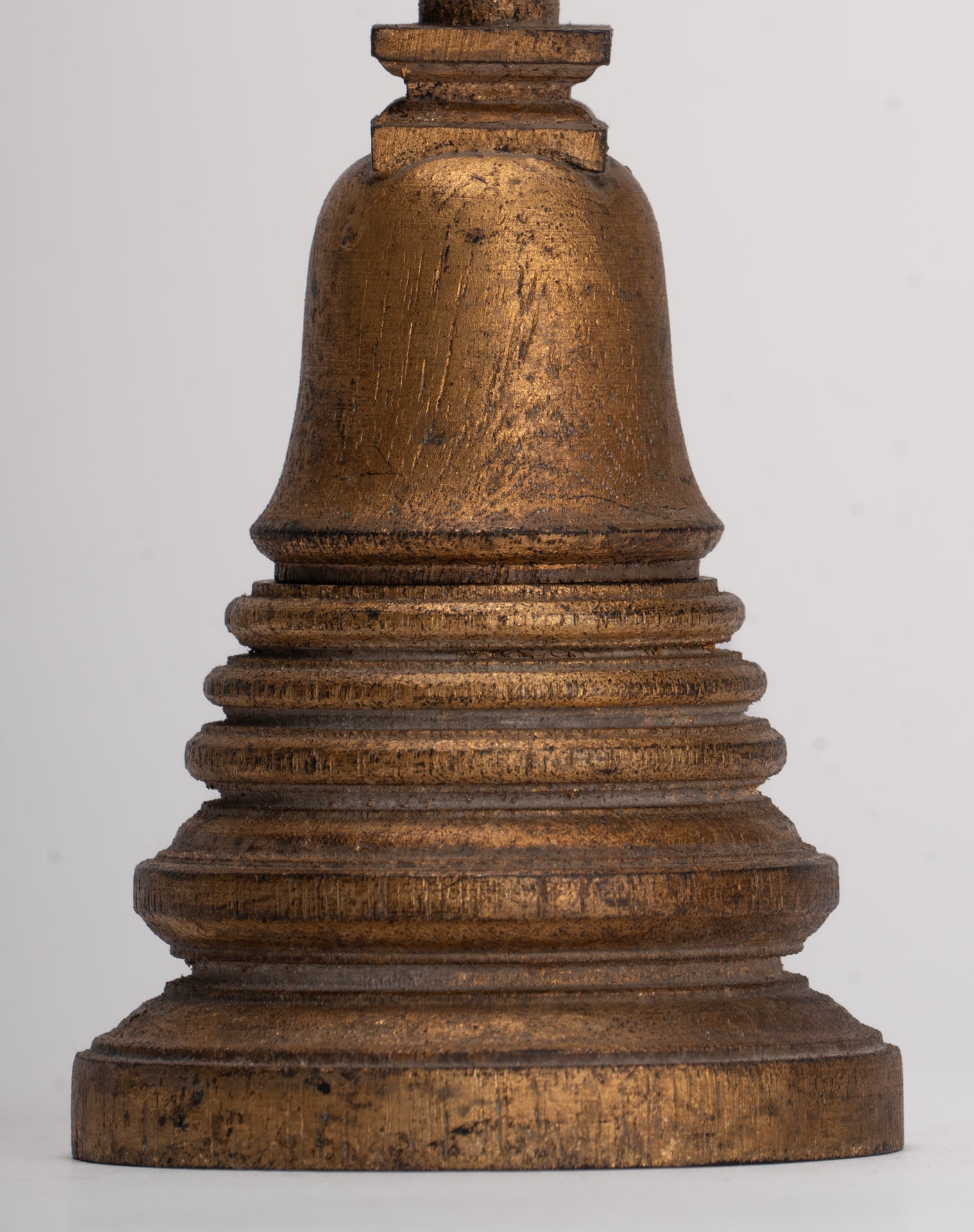 Buddhist Stupa - Antique Thai Style Wood Nirvana Stupa or Chedis  - 20cm/8"