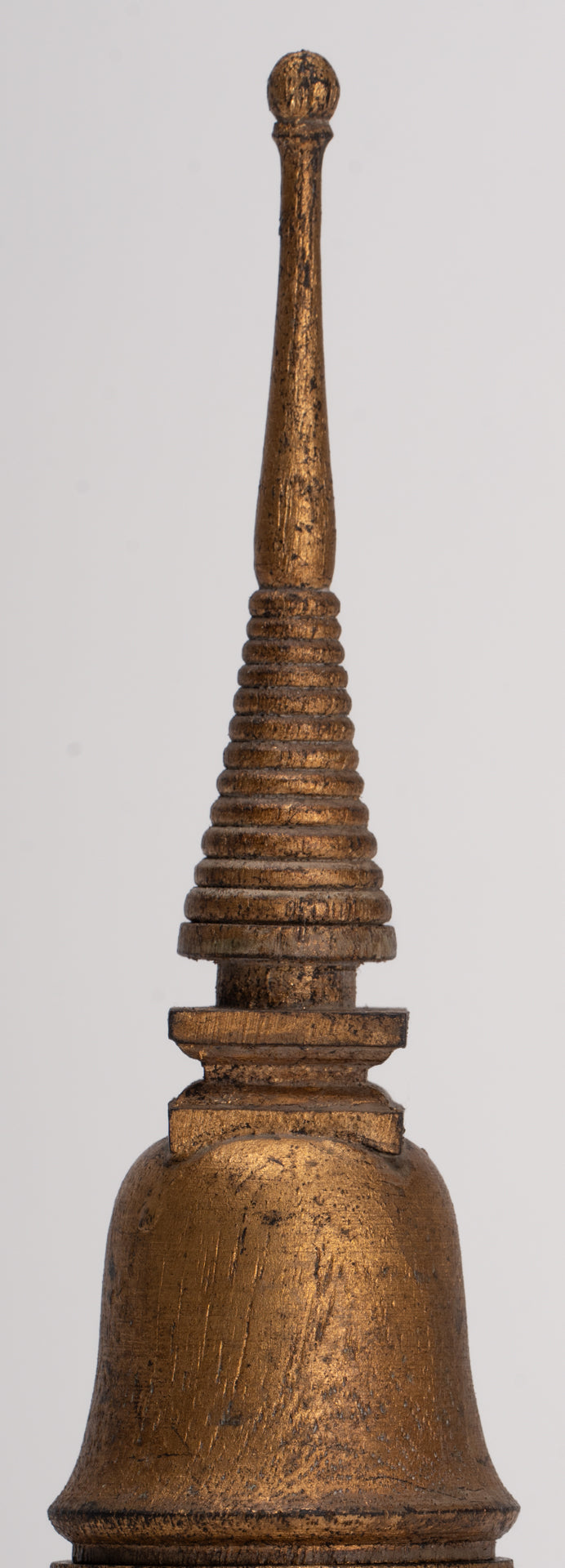 Buddhist Stupa - Antique Thai Style Wood Nirvana Stupa or Chedis  - 20cm/8"
