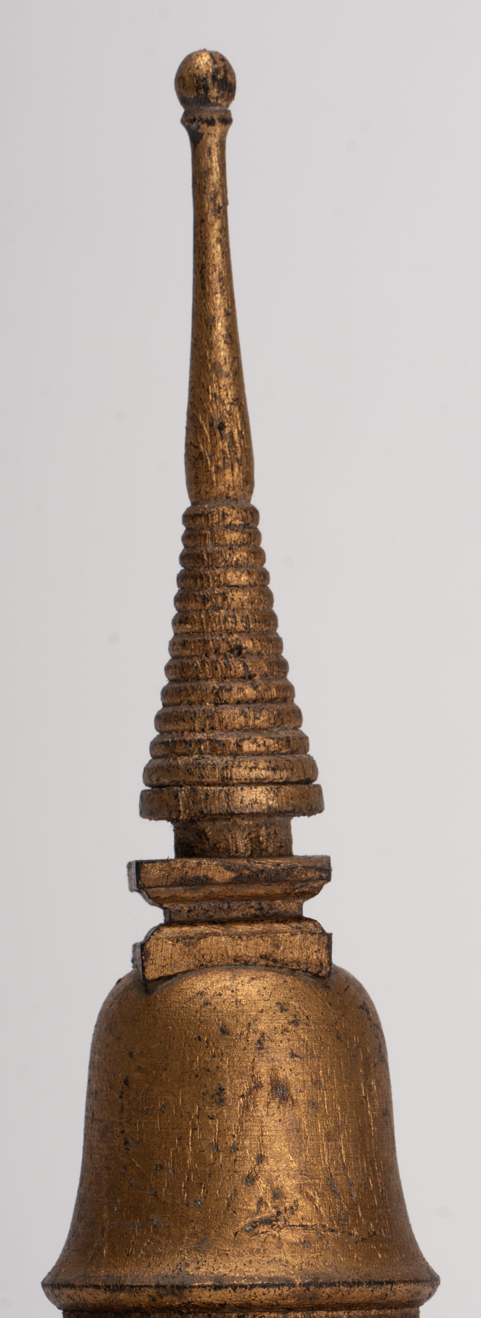 Buddhist Stupa - Antique Thai Style Wood Nirvana Stupa or Chedis  - 20cm/8"
