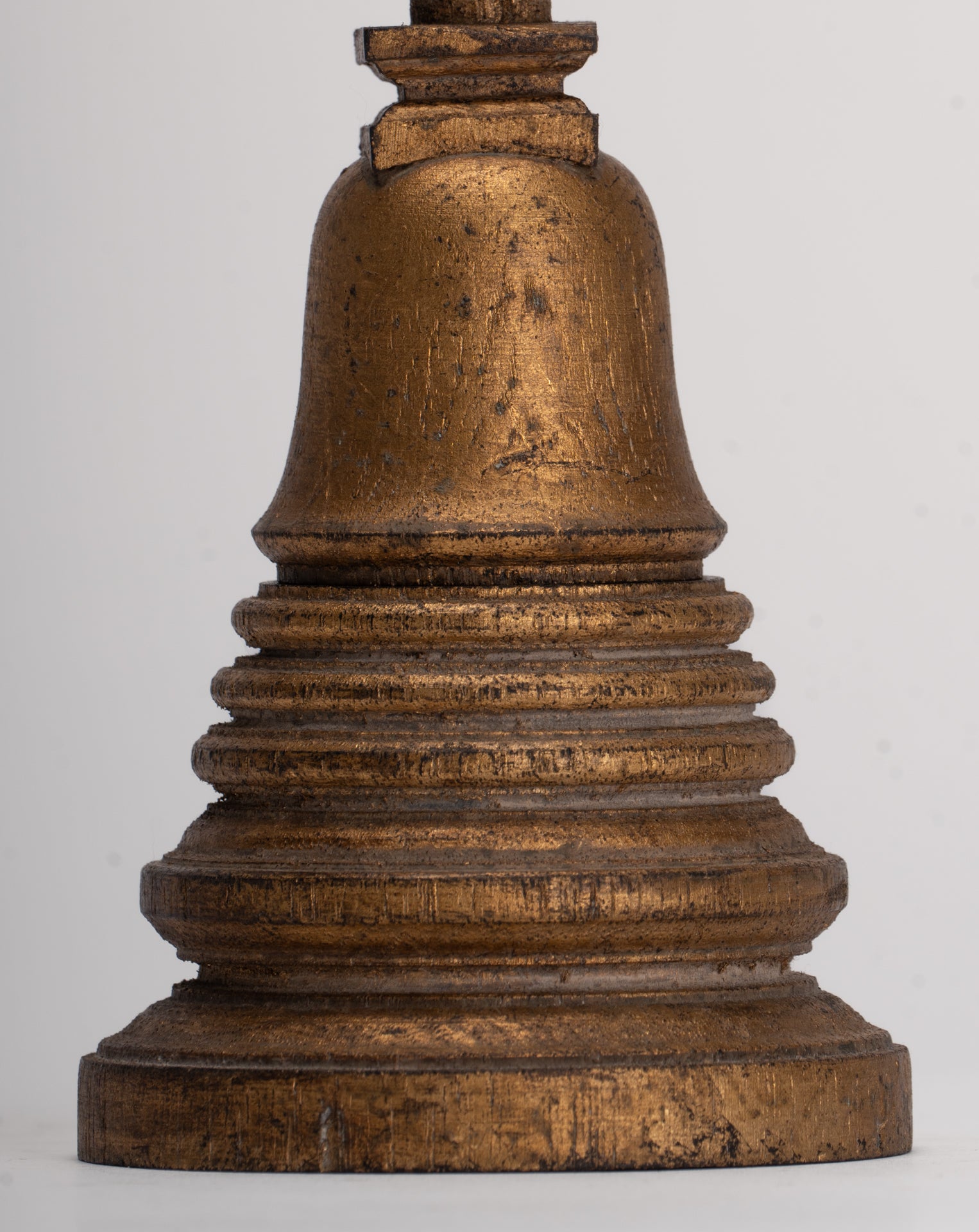 Buddhist Stupa - Antique Thai Style Wood Nirvana Stupa or Chedis  - 20cm/8"