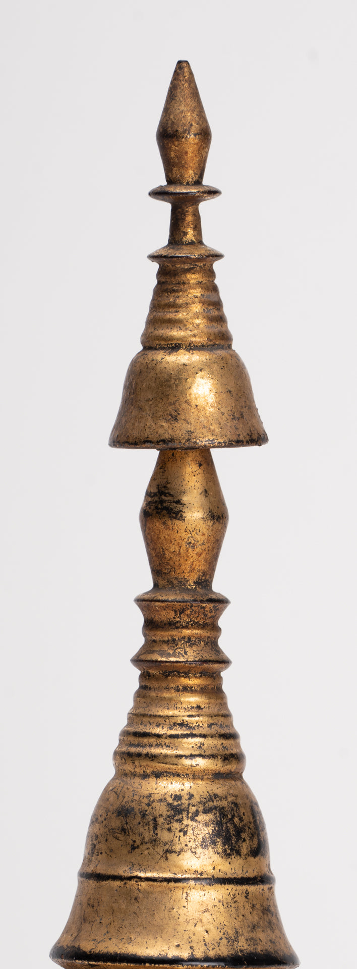 Buddhist Stupa - Antique Burmese Style Wood Nirvana Stupa or Chedis  - 25cm/10" 