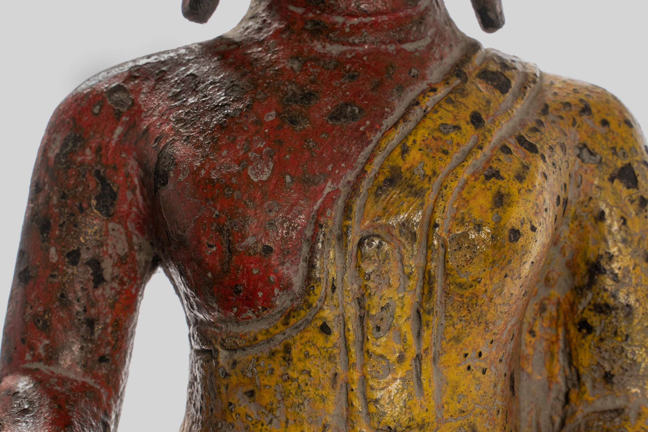 Buddha Statue - Antique Khmer Style SE Asia Wood Enlightenment Buddha Statue - 66cm/26"