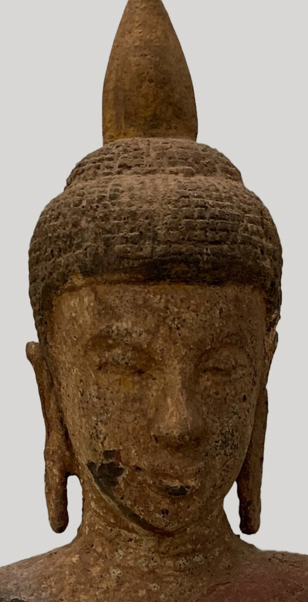 Buddha Statue - Antique Khmer Style SE Asia Wood Meditation Buddha Statue - 56cm/22"