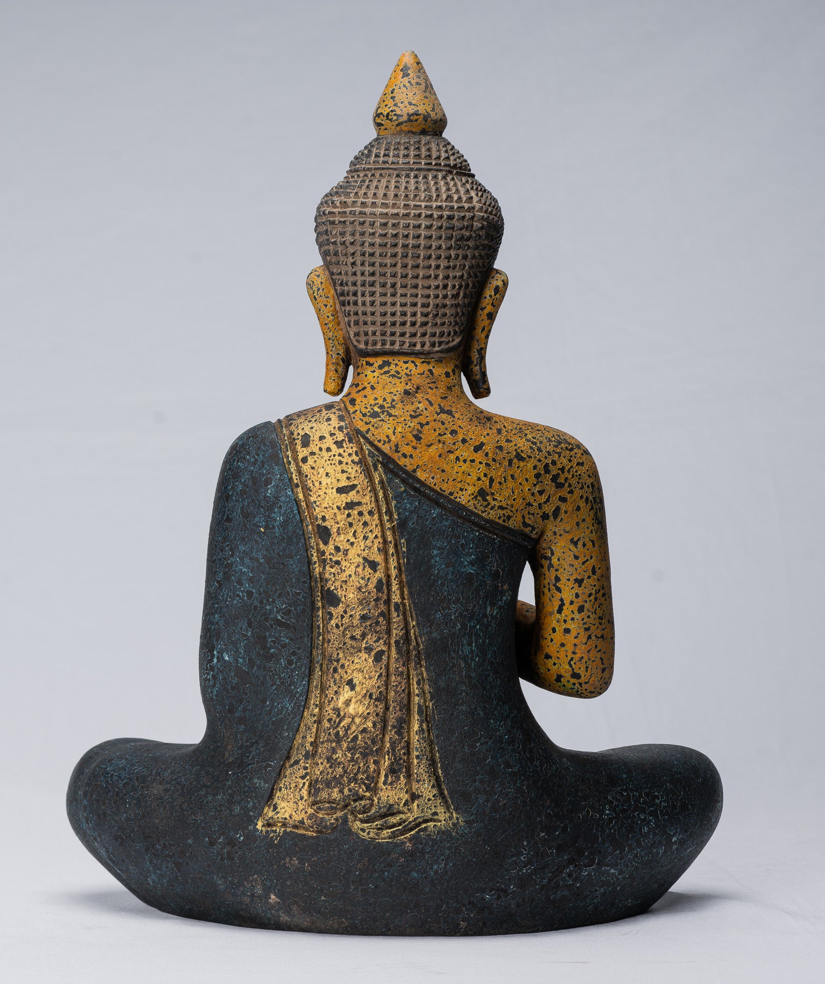 Buddha Sculpture - Buddha - Antique Khmer Style seduto Buddha Statue Teaching Mudra - 40 cm/16 "