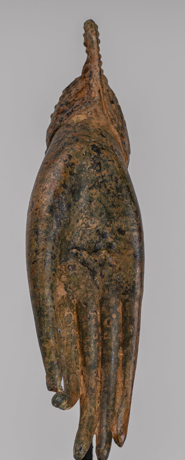 Mounted Antique Thai Style Southeast Asia Bronze Thai Teaching Hand - 21cm/8"