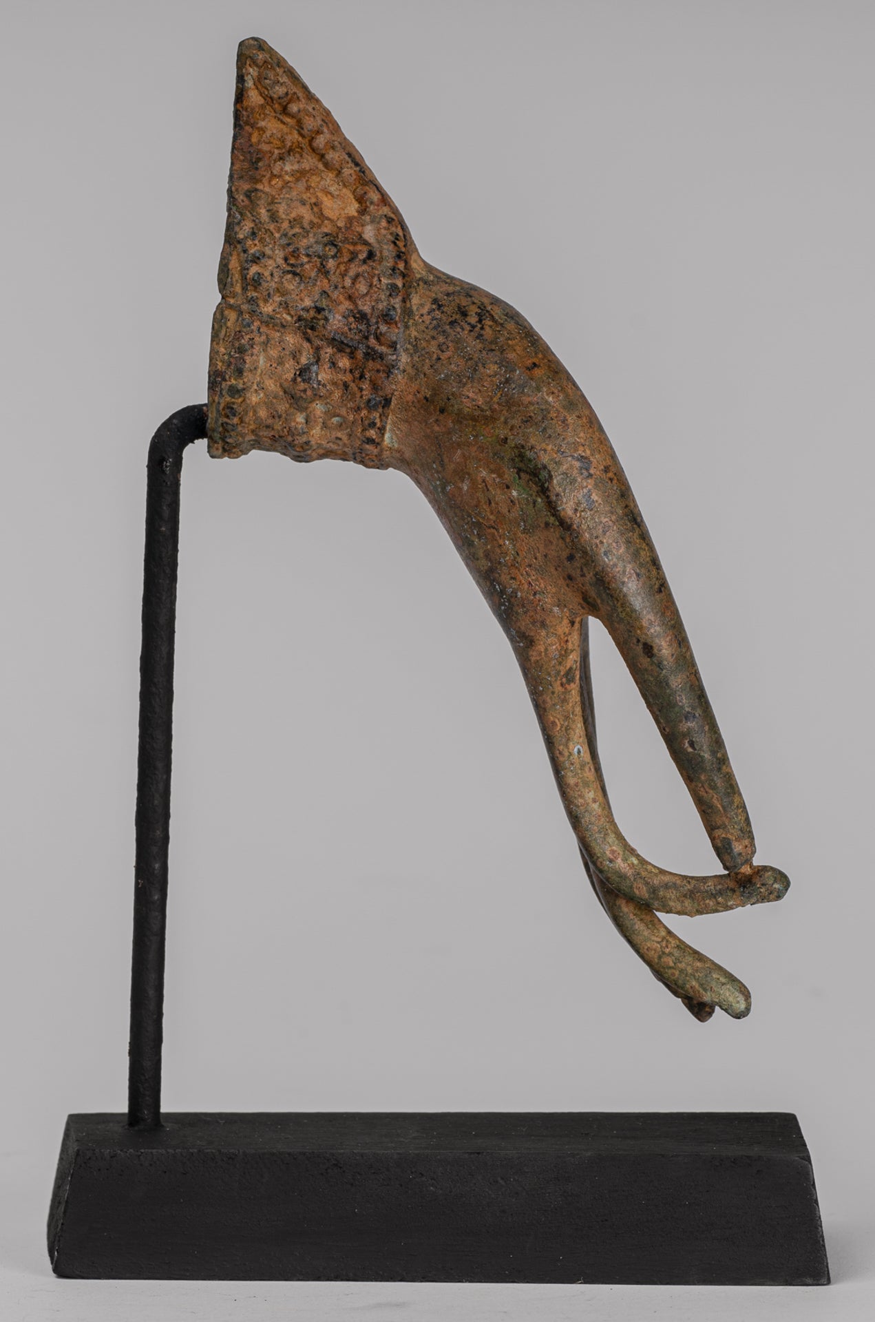 Mounted Antique Thai Style Southeast Asia Bronze Thai Teaching Hand - 21cm/8"