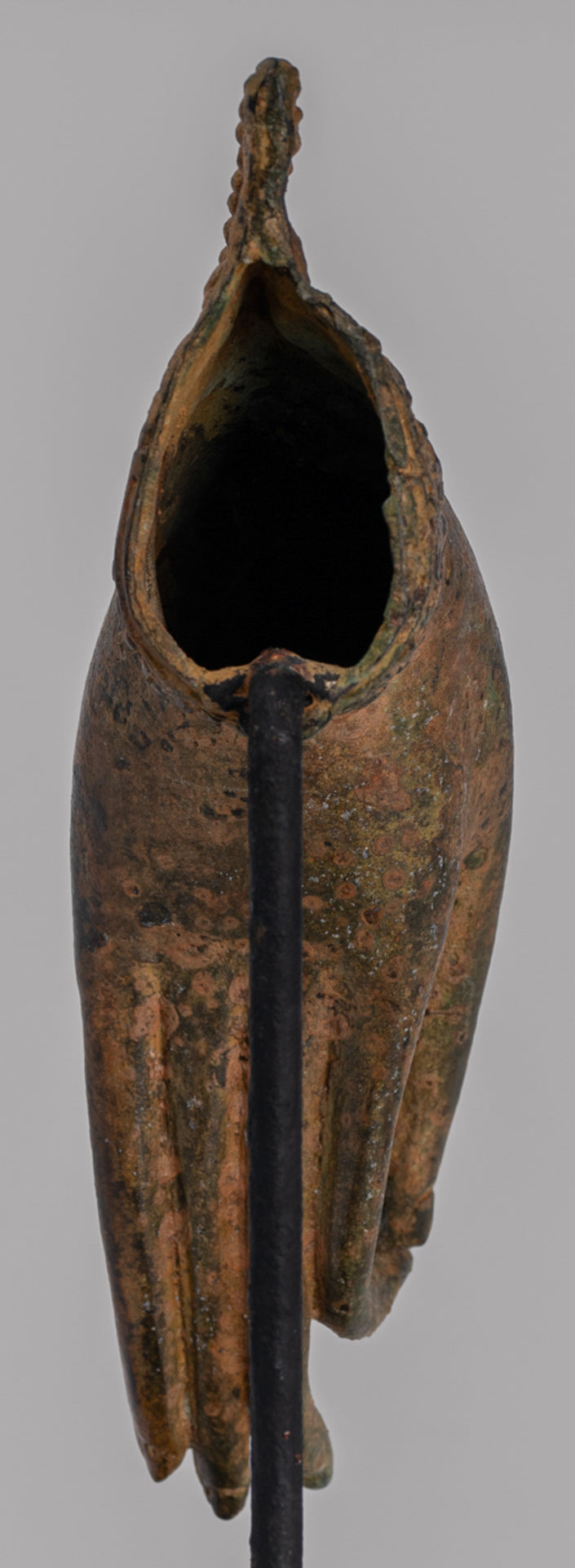 Mounted Antique Thai Style Southeast Asia Bronze Thai Teaching Hand - 21cm/8"