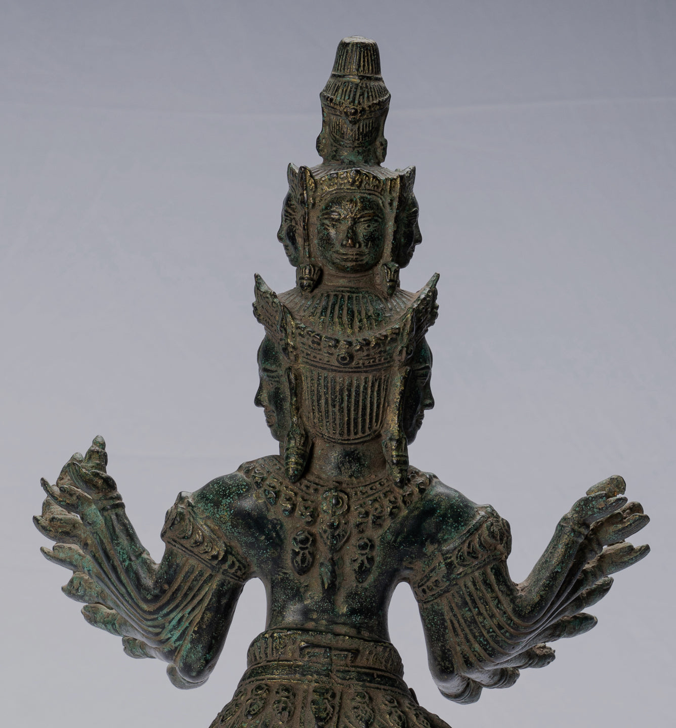 Antique Khmer Style Standing Bronze Angkor Wat Hevajra Statue-59cm/24 " Tall