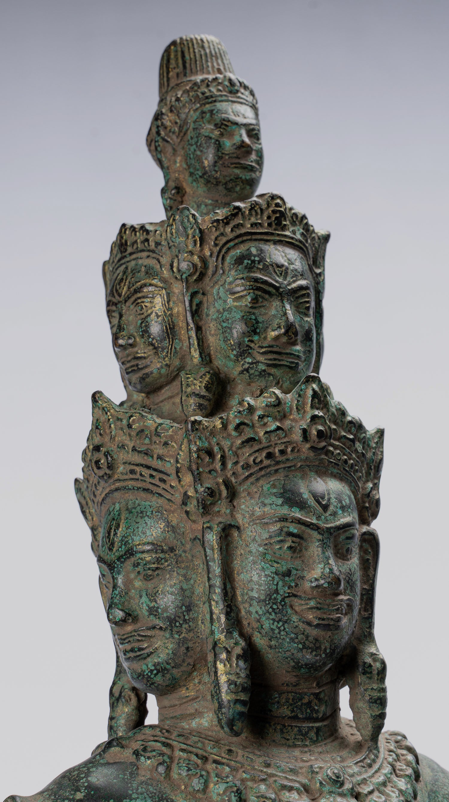 Antique Khmer Style Standing Bronze Angkor Wat Hevajra Statue-59cm/24 " Tall