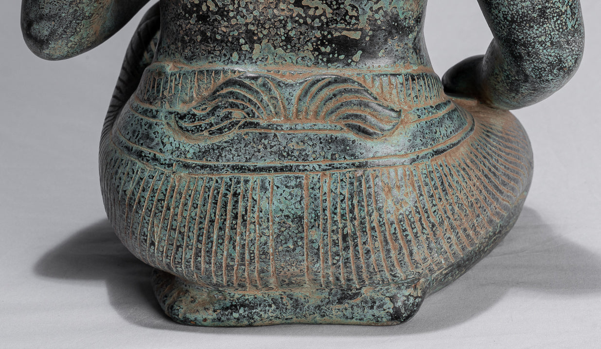 Antique Khmer Style Bronze-Vishnu Avatar-Narasimha ou Narasingh-40cm/16 "