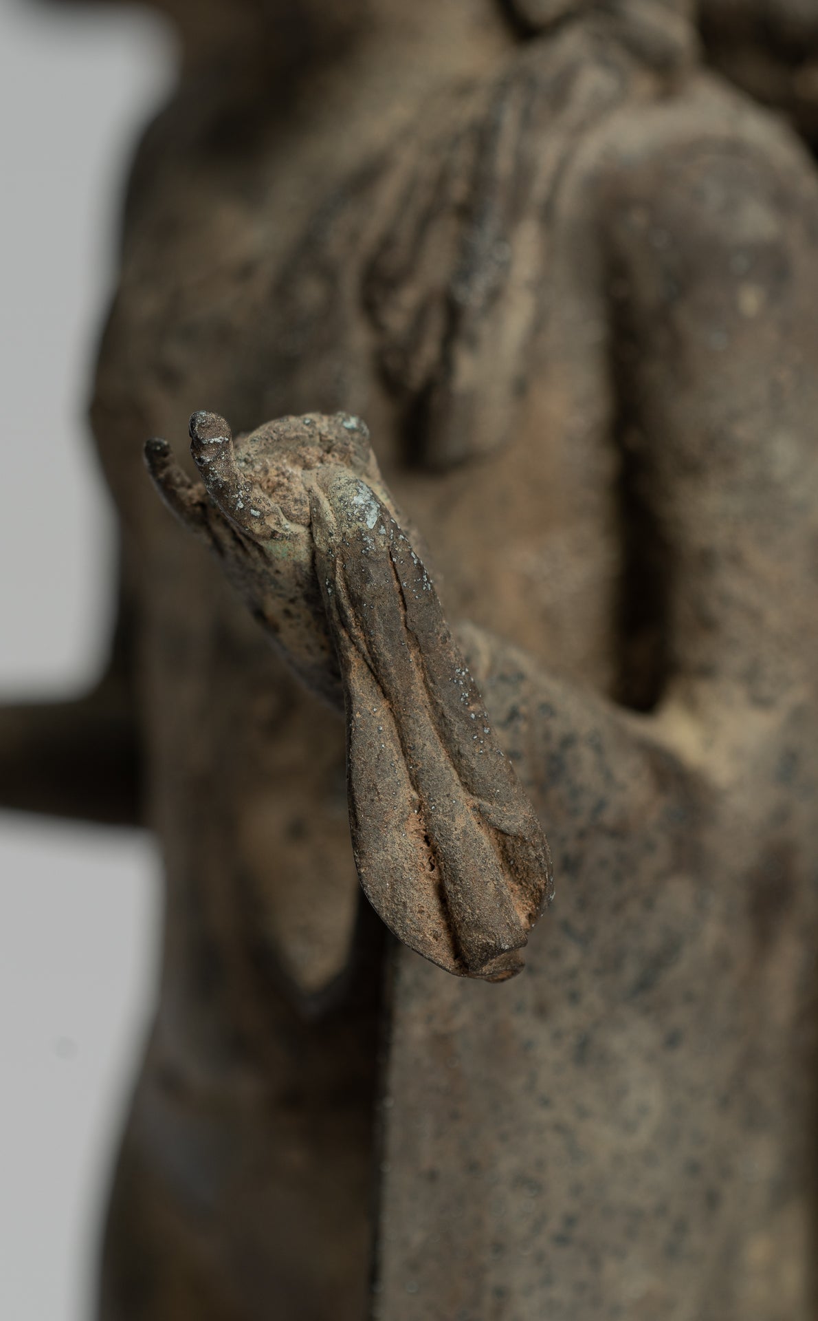 Estatua de Buda - Estilo indonesio antiguo Bronce Javanese enseñanza Buda - 35 cm/14 "