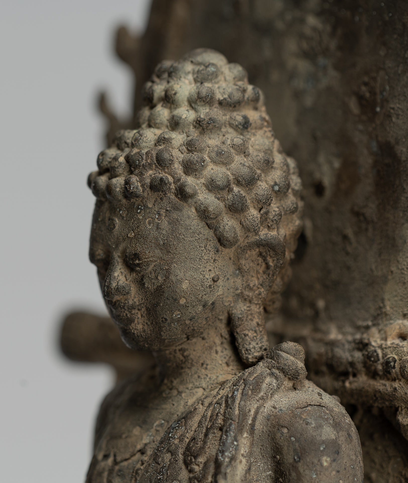 Estatua de Buda - Estilo indonesio antiguo Bronce Javanese enseñanza Buda - 35 cm/14 "