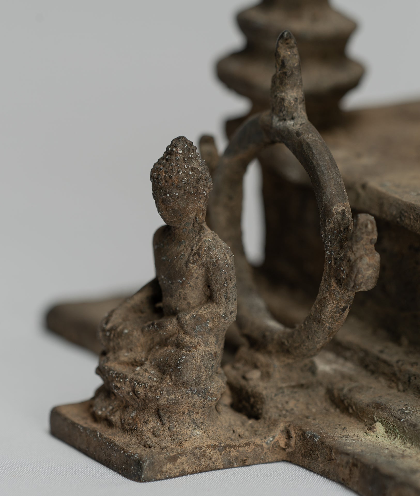 Estatua de Buda - Estilo indonesio antiguo Bronce Javanese enseñanza Buda - 35 cm/14 "