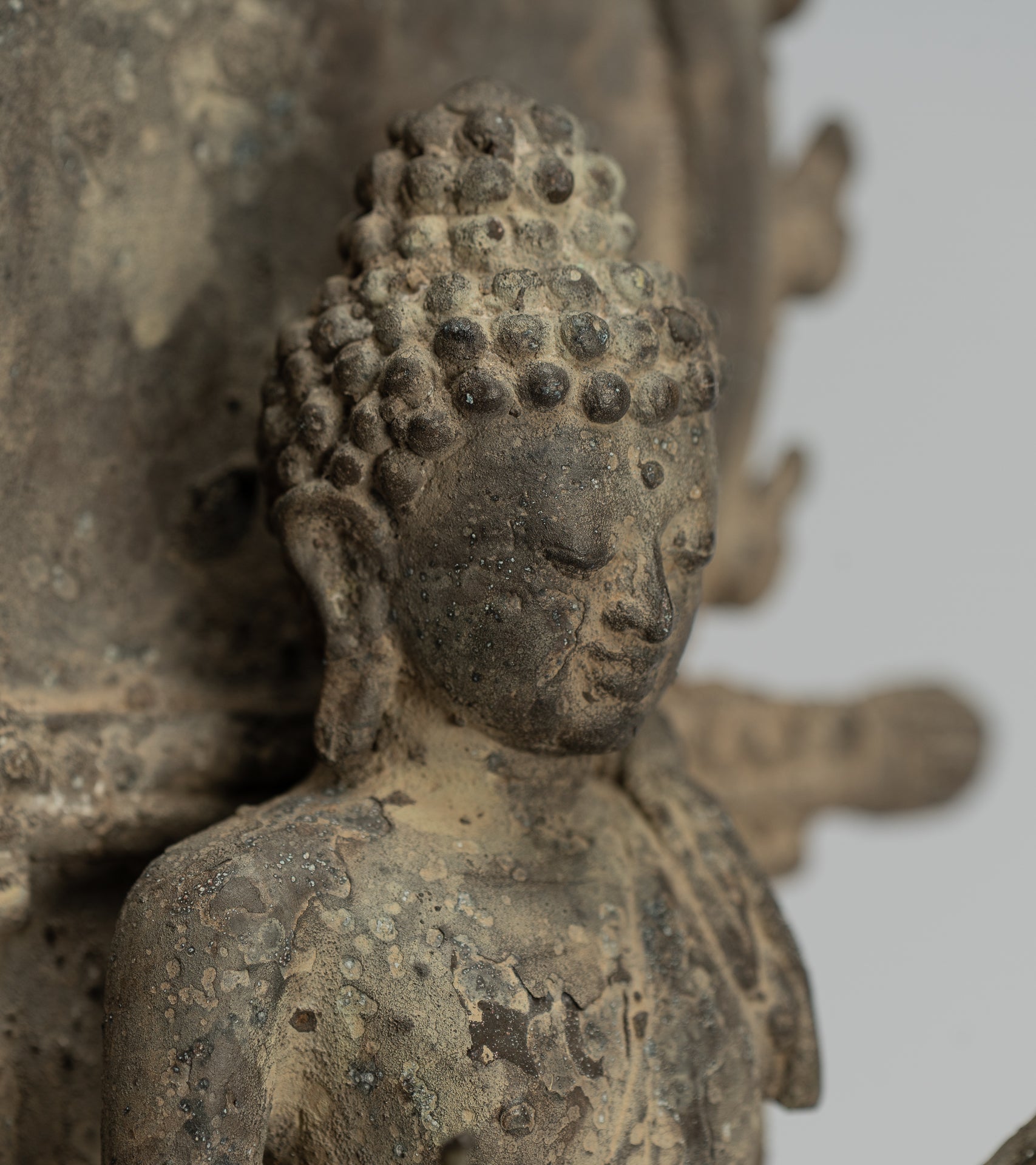 Estatua de Buda - Estilo indonesio antiguo Bronce Javanese enseñanza Buda - 35 cm/14 "