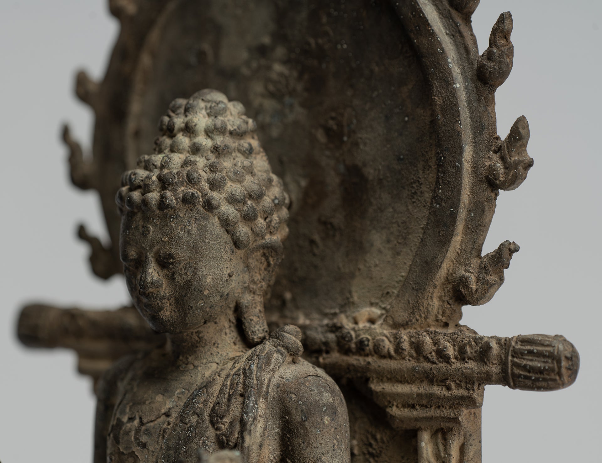 Estatua de Buda - Estilo indonesio antiguo Bronce Javanese enseñanza Buda - 35 cm/14 "