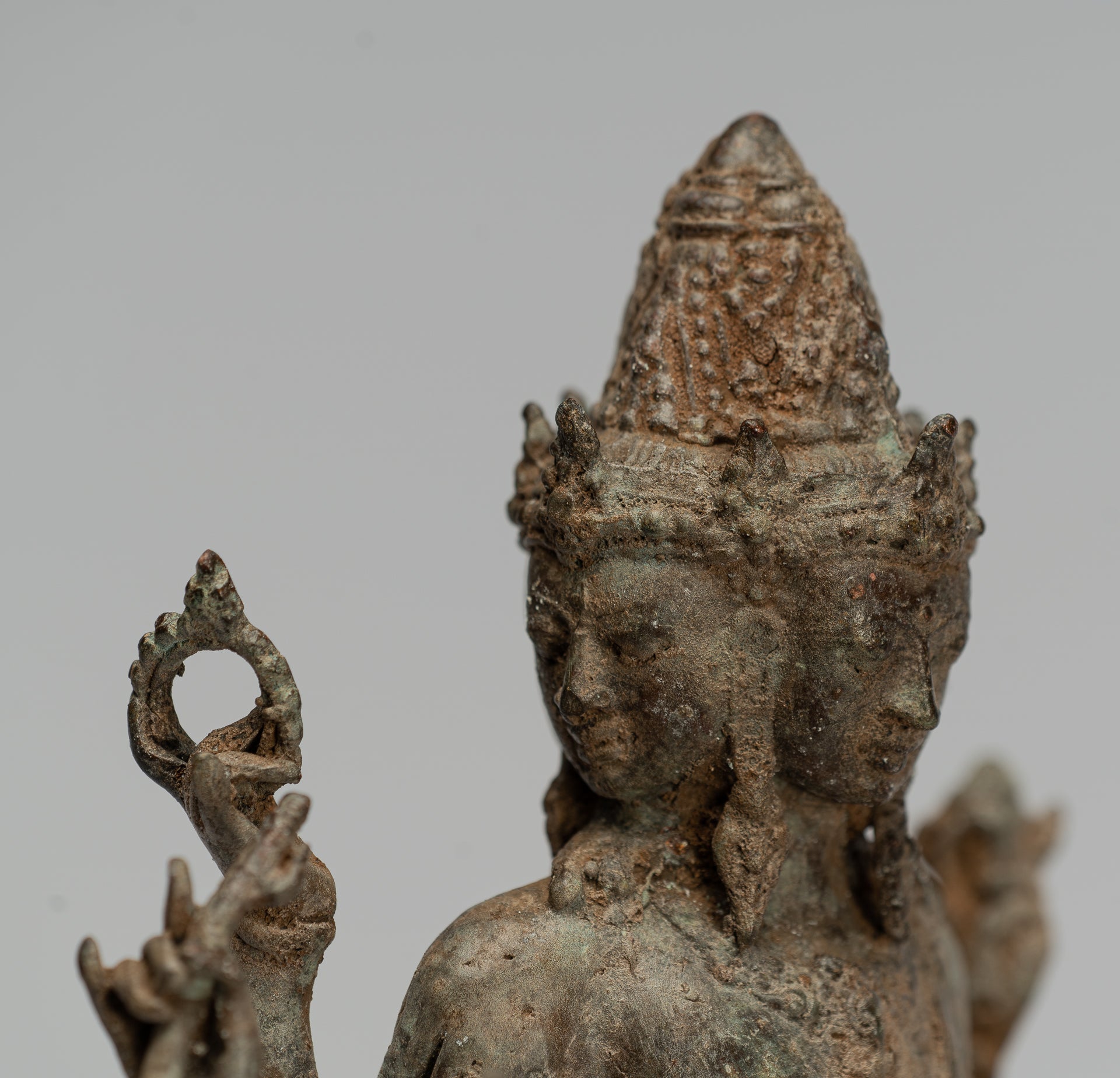 Estatua de Brahma - Estatua de bronce de bronce de bronce de estilo indonesio antiguo - 29 cm/12 "