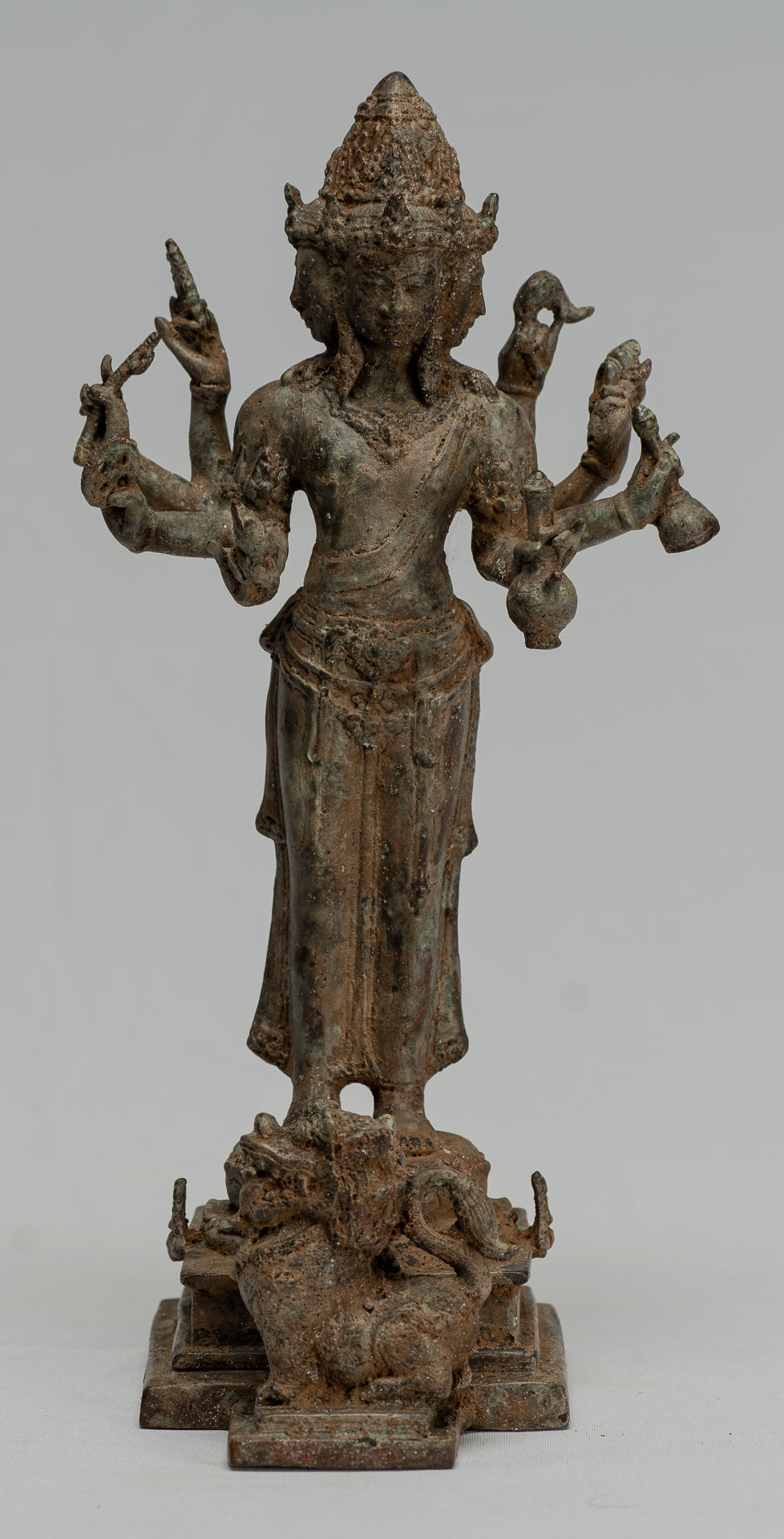 Estatua de Brahma - Estatua de bronce de bronce de bronce de estilo indonesio antiguo - 29 cm/12 "