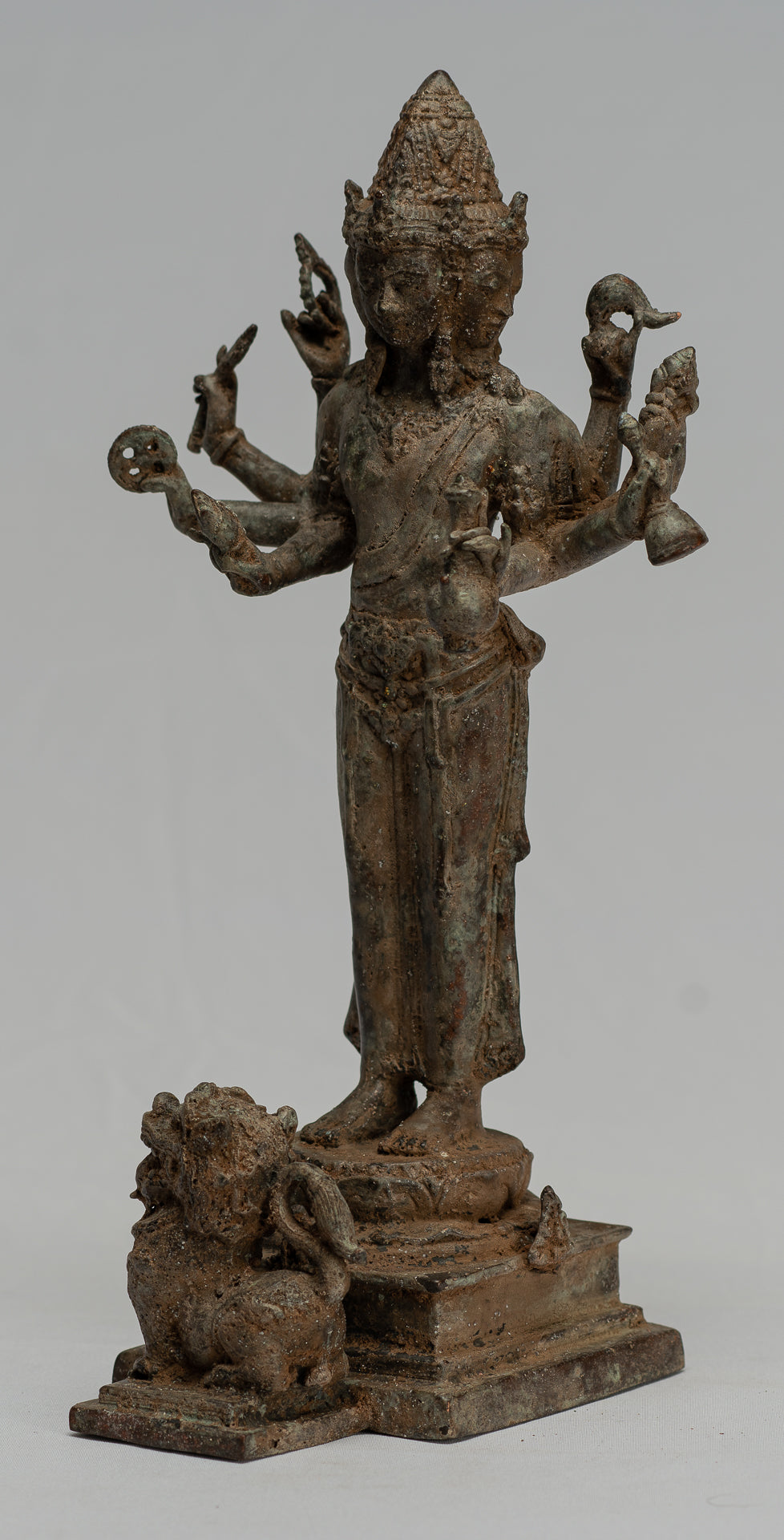 Estatua de Brahma - Estatua de bronce de bronce de bronce de estilo indonesio antiguo - 29 cm/12 "