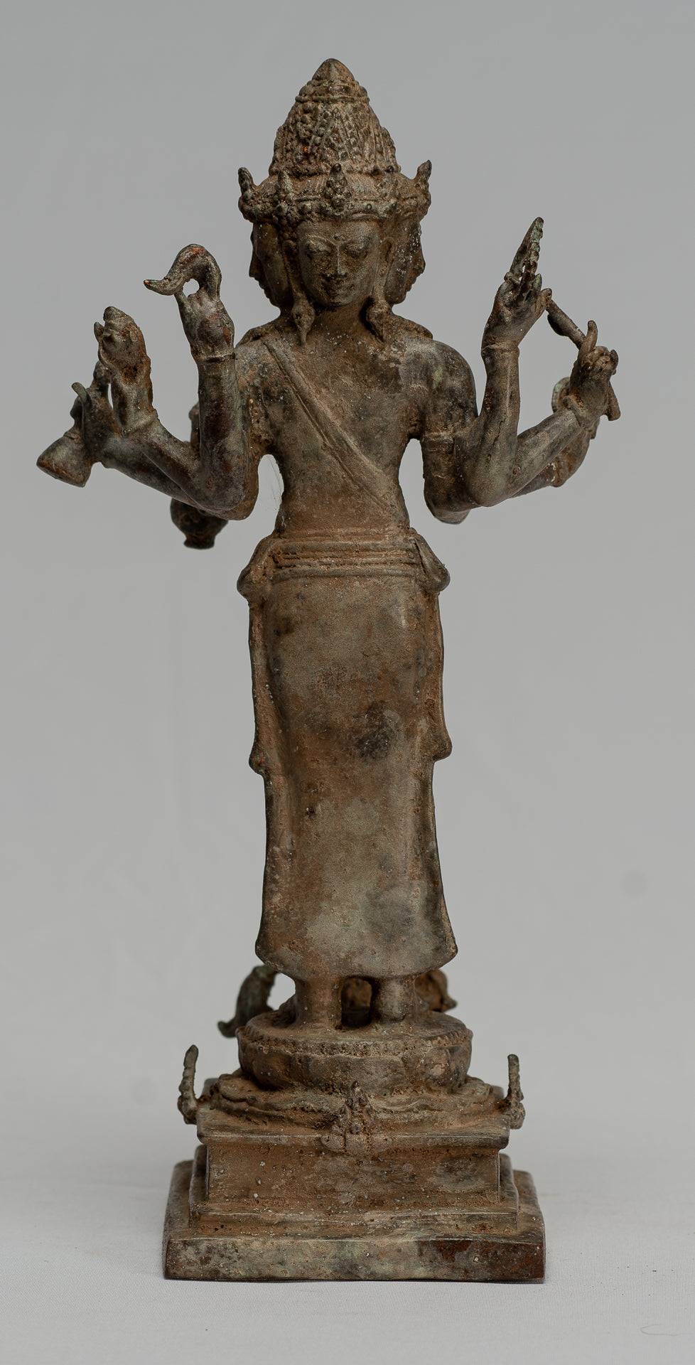 Estatua de Brahma - Estatua de bronce de bronce de bronce de estilo indonesio antiguo - 29 cm/12 "