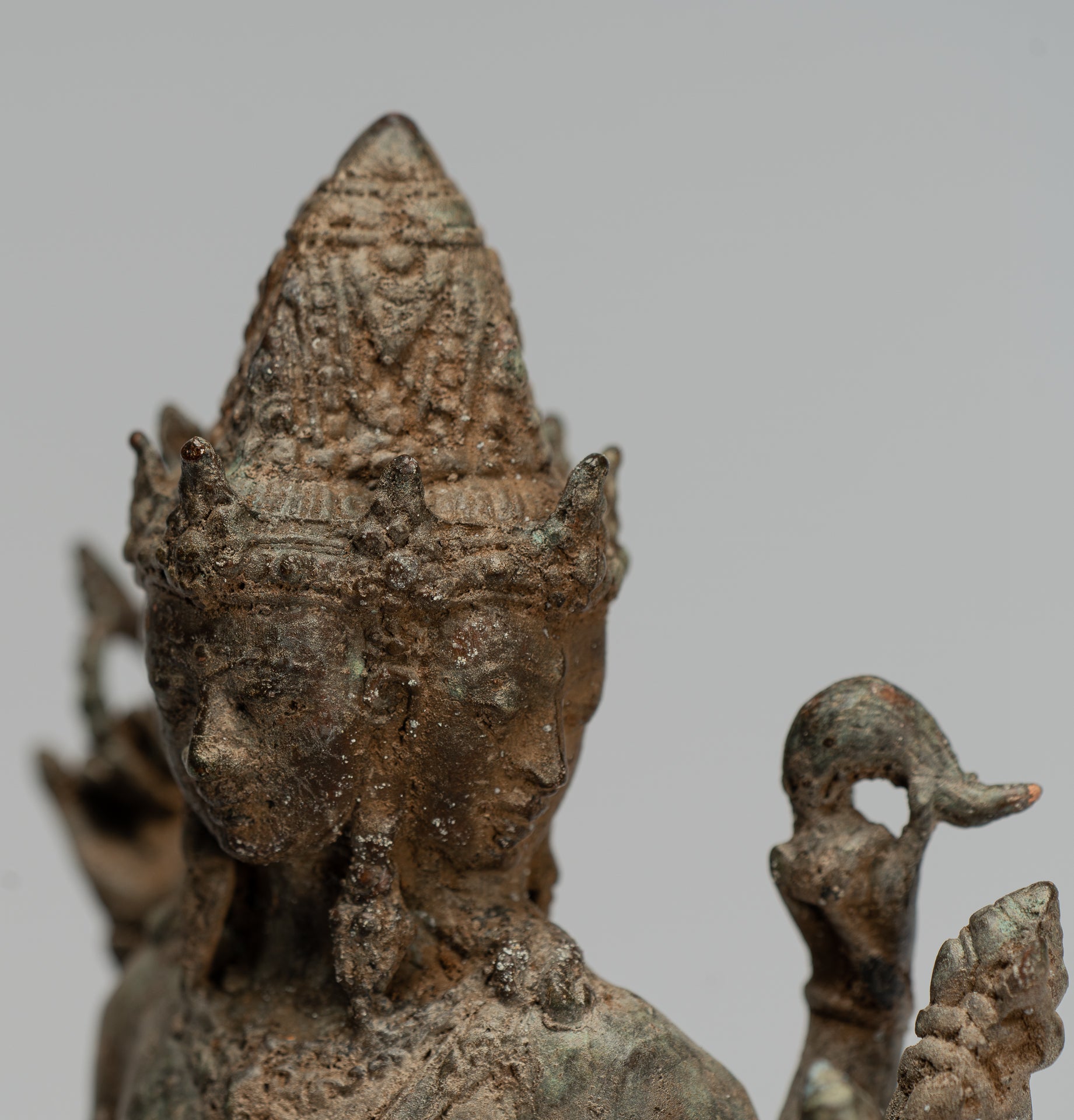 Estatua de Brahma - Estatua de bronce de bronce de bronce de estilo indonesio antiguo - 29 cm/12 "