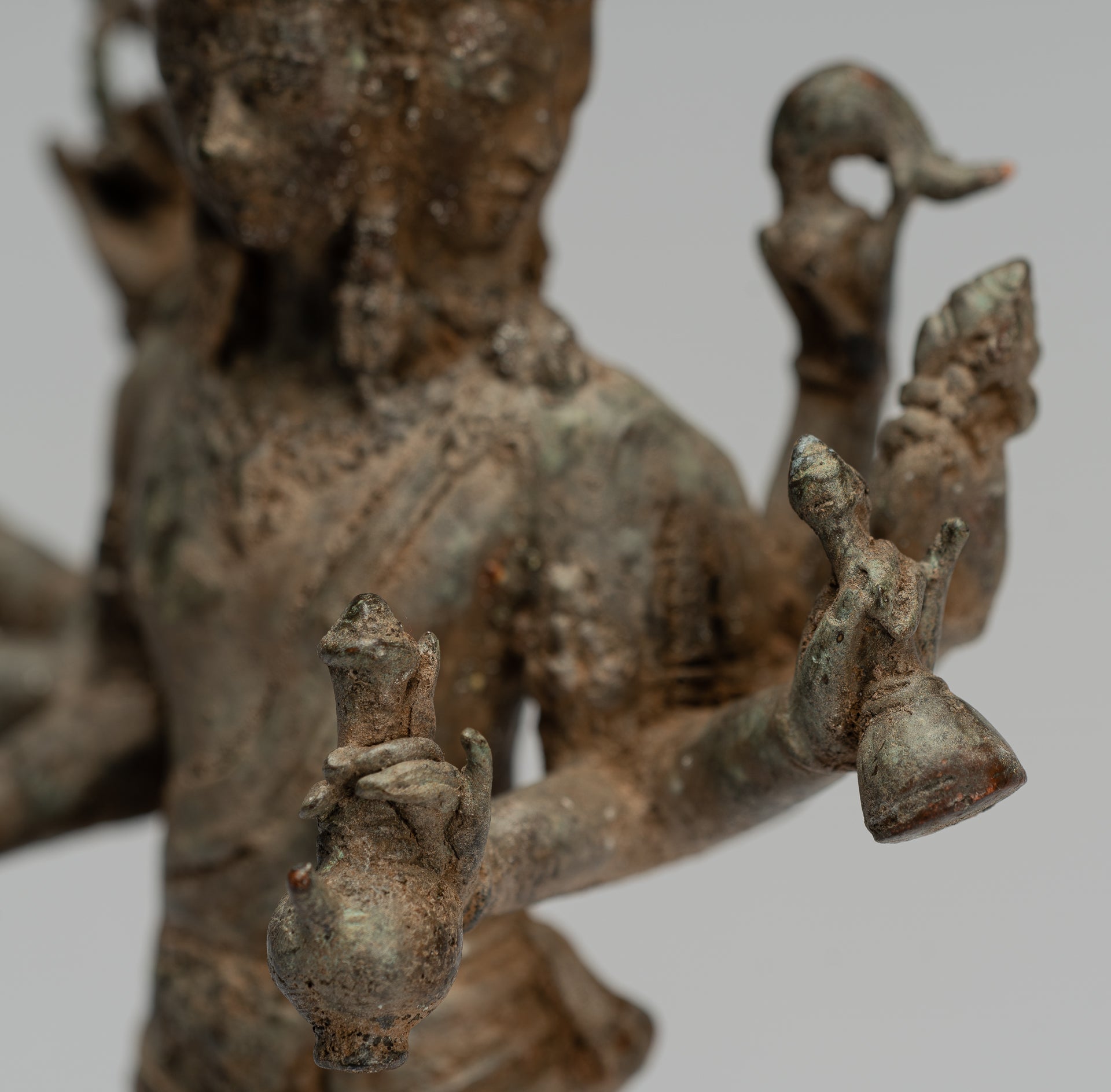 Estatua de Brahma - Estatua de bronce de bronce de bronce de estilo indonesio antiguo - 29 cm/12 "